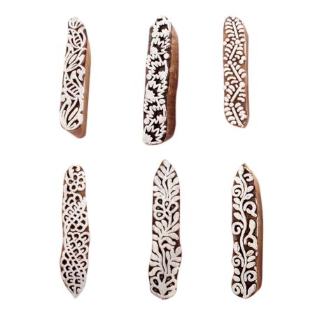 Set of 6 Piece New Mix Wooden Printing Blocks